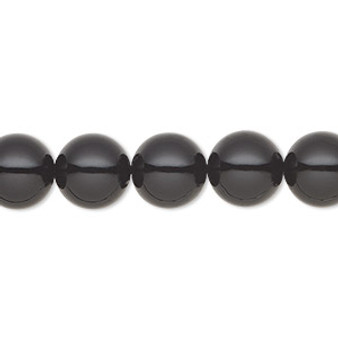 Pearl, Preciosa Czech crystal, magic black, 10mm round. Sold per pkg of 10.