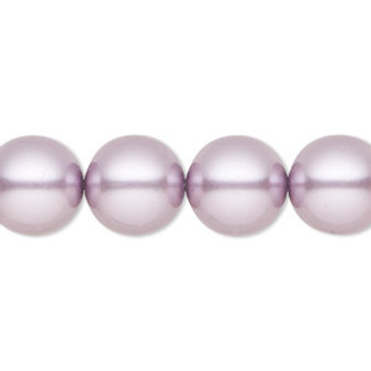 Pearl, Preciosa Czech crystal, lavender, 12mm round. Sold per pkg of 10.