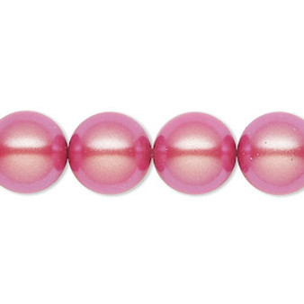 Pearl, Preciosa Czech crystal, pearlescent red, 12mm round. Sold per pkg of 10.