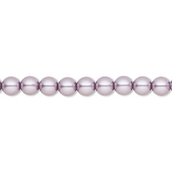 Pearl, Preciosa Czech crystal, lavender, 5mm round. Sold per pkg of 50.