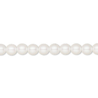 Pearl, Preciosa Czech crystal, pearlescent white, 5mm round. Sold per pkg of 50.