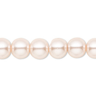 Bead, Celestial Crystal®, crystal pearl, medium pink, 10mm round. Sold per pkg of (2) 15-1/2" to 16" strands, approximately 80 beads.