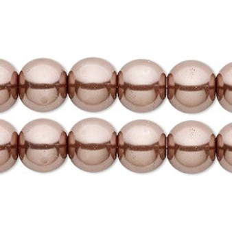 Bead, Celestial Crystal®, crystal pearl, brown, 10mm round. Sold per pkg of (2) 15-1/2" to 16" strands, approximately 80 beads.