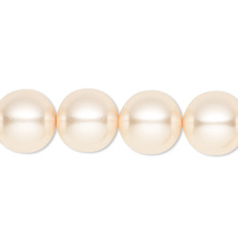 Bead, Celestial Crystal®, crystal pearl, cream, 12mm round. Sold per 15-1/2" to 16" strand, approximately 30 beads.