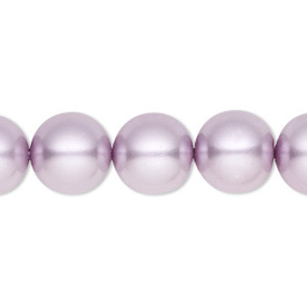 Bead, Celestial Crystal®, crystal pearl, lilac, 12mm round. Sold per 15-1/2" to 16" strand, approximately 30 beads.