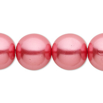 Bead, Celestial Crystal®, crystal pearl, bright pink, 16mm round. Sold per 15-1/2" to 16" strand, approximately 25 beads.