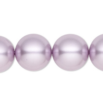 Bead, Celestial Crystal®, crystal pearl, lilac, 16mm round. Sold per 15-1/2" to 16" strand, approximately 25 beads.