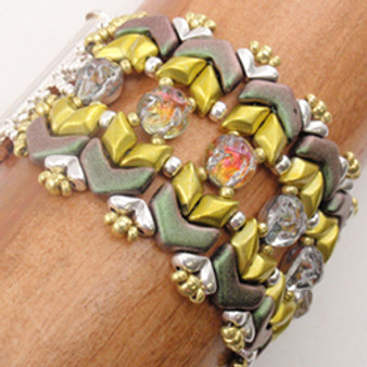 Free Download Pattern - Chevron Bracket Bracelet - Designed By: Norma Jean Dell