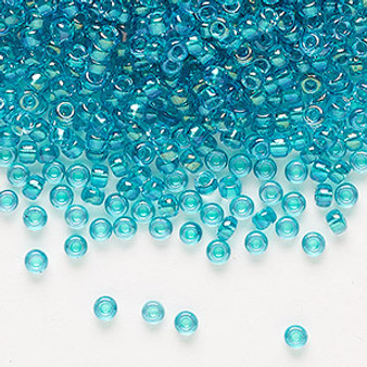 8-3742 - 8/0 - Miyuki - Translucent teal lined Luster Clear - 50gms - Glass Round Seed Bead