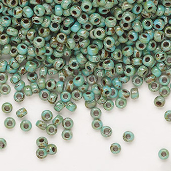 8-4514 - 8/0 - Miyuki - Opaque Picasso Turquoise Blue - 50gms - Glass Round Seed Bead