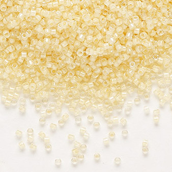 DB2371 - 11/0 - Miyuki Delica - Translucent Ivory Lined Luster Clear - 50gms - Cylinder Seed Beads
