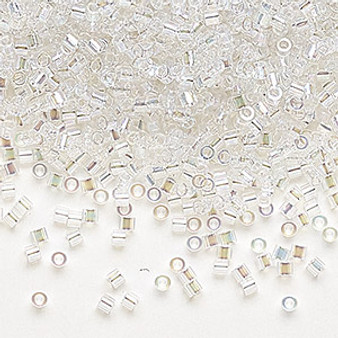 DBS0051 - Miyuki Delica Beads - Cylinder- SIZE #15 - 7.5gms - Colour DBS51 Translucent Rainbow Crystal Clear