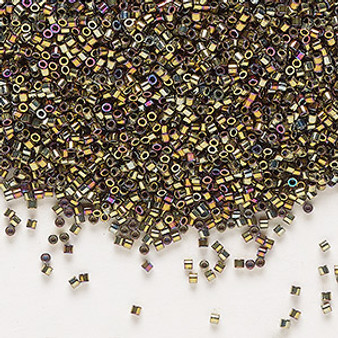 DBS0029 - Miyuki Delica Beads - Cylinder- SIZE #15 - 7.5gms - Colour DBS29 Op Nickel Plated Iris Golden Olive