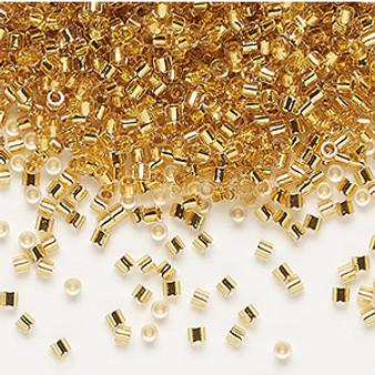 DBS0033 - Miyuki Delica Beads - Cylinder- SIZE #15 - 4gms - Colour DBS33 Translucent 24kt Gold Lined Crystal