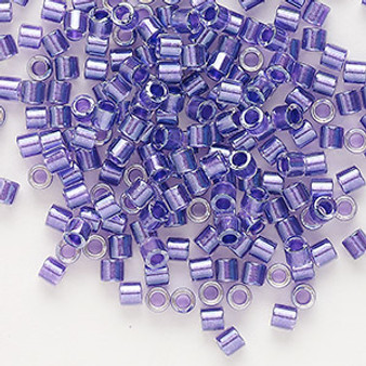 DBL-0906 - 8/0 - Miyuki - Translucent Purple Lined Luster Crystal Clear - 7.5gms (approx 220 Beads) - Glass Delica Beads - Cylinder