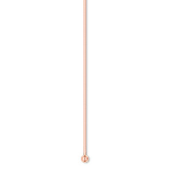 Head pin, copper, 2-1/2 inches with 2mm ball, 22 gauge. Sold per pkg of 30.