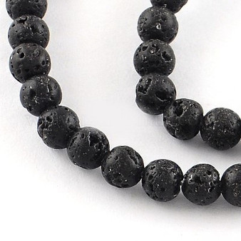 10 Strands - Natural Dyed Lava Rock Gemstone Round Bead, 6mm, Hole: 1mm, about 62pcs/strand, 15.7 inch