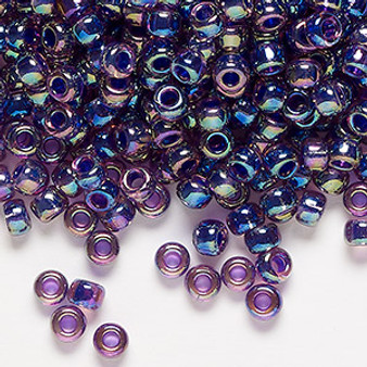 6-356 - 6/0 - Miyuki - Translucent Purple Lined Rainbow Amethyst - 25gms - Glass Round Seed Bead