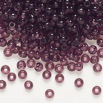 Seed bead, Preciosa Ornela, glass, transparent amethyst, #6 rocaille. Sold per 50-gram pkg.