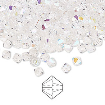 4mm - Preciosa Czech - Crystal Glitter - 48pk - Faceted Bicone Crystal