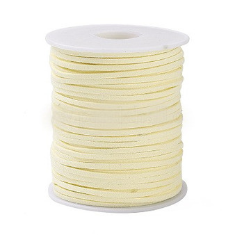 Faux Suede Cord, Lemon Chiffon, 2.5x2mm, about 50 Yards(45m)/Roll