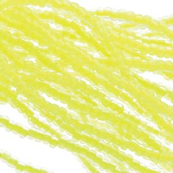 Seed bead, Preciosa Ornela, Czech glass, Crystal Neon Yellow Lined (08786), #8 round. Sold per half hank.