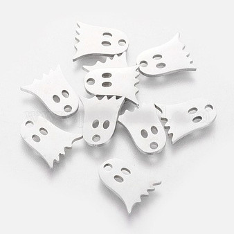 10 x 201 Stainless Steel Charms, Halloween, Ghost, 11.8x10.1mm