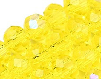 lectroplate Glass Beads Strands, Half Rainbow Plated, Faceted, Rondelle, Champagne Yellow, 6x5mm, Hole: 1mm, about 85~88pcs/strand, 16.1~16.5 inch(41~42cm)