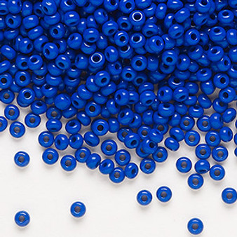 Seed bead, Preciosa Ornela, Czech glass, opaque blue, #8 rocaille. Sold per 50-gram pkg.