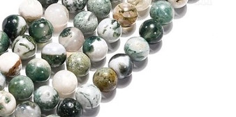 1 Strand - Natural Tree Agate Beads Strands, Round, Medium Sea Green, 8mm, Hole: 1mm