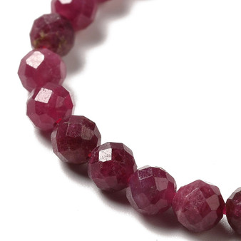 1 Strand - Natural Red Tourmaline Beads Strands, Faceted, Round, Grade AA, 4~4.5mm, Hole: 0.7mm, about 93pcs/strand, 15.16''(38.5cm)