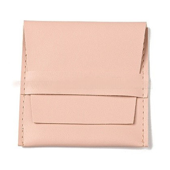 10 pack - Square PU Leather Jewelry Flip Pouches, for Earrings, Bracelets, Necklaces Packaging, Pink, 8x8cm