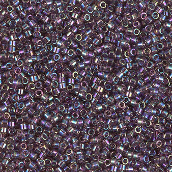 DB1244 - 11/0 - Miyuki Delica - Transparent Rainbow Mauve - 7.5gms - Cylinder Seed Beads