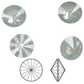 Chaton, Crystal Passions® rhinestone, crystal agave ignite, 14mm rivoli (1122). Sold per pkg of 4.