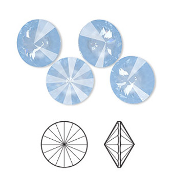Chaton, Crystal Passions®, sky ignite, 12mm faceted rivoli (1122). Sold per pkg of 4.