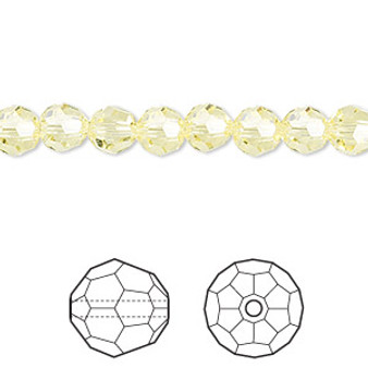 Bead, Crystal Passions®, jonquil, 6mm faceted round (5000). Sold per pkg of 12.