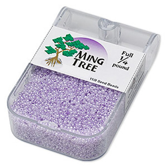 Seed bead, Ming Tree™, glass, opaque ceylon purple, #11 round. Sold per 1/4 pound pkg.