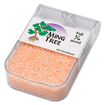 Seed bead, Ming Tree™, glass, opaque ceylon peach, #11 round. Sold per 1/4 pound pkg.