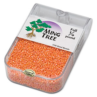 Seed bead, Ming Tree™, glass, opaque rainbow orange, #11 round. Sold per 1/4 pound pkg.