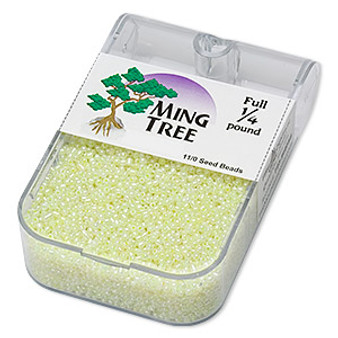 Seed bead, Ming Tree™, glass, opaque ceylon yellow, #11 round. Sold per 1/4 pound pkg.