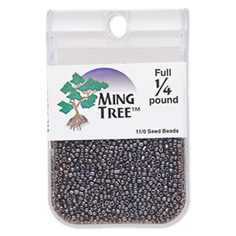 Seed bead, Ming Tree™, glass, transparent luster brown, #11 round. Sold per 1/4 pound pkg.