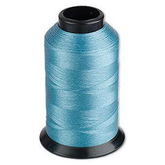 Thread, Nymo®, nylon, turquoise blue, size D. Sold per 3-ounce spool.