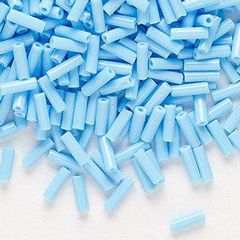 Bugle bead, Preciosa Ornela, Czech glass, opaque sky blue, 1/4 inch. Sold per 50-gram pkg.