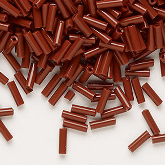 Bugle bead, Preciosa Ornela, Czech glass, opaque brown, 1/4 inch. Sold per 50-gram pkg.