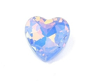 45pk - Pointed back Glass Cabochons, Faceted, Heart, Royal Blue, 10x10x4.5mm