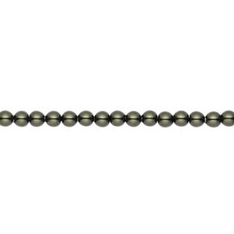 Pearl, Crystal Passions®, dark green, 3mm round (5810). Sold per pkg of 100.