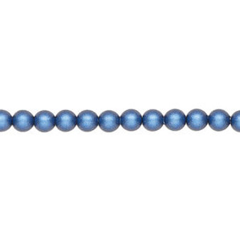 Pearl, Crystal Passions®, iridescent dark blue pearl, 4mm round (5810). Sold per pkg of 100.