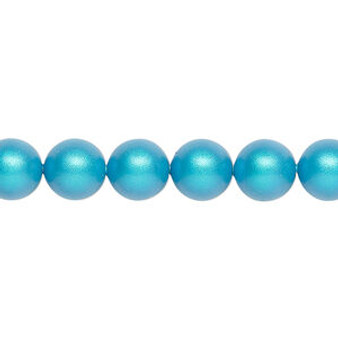 Pearl, Crystal Passions®, iridescent dark turquoise, 8mm round (5810). Sold per pkg of 50.