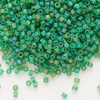 DB0858 - 11/0 - Miyuki Delica - Translucent Matt Rainbow Green - 7.5gms - Cylinder Seed Beads