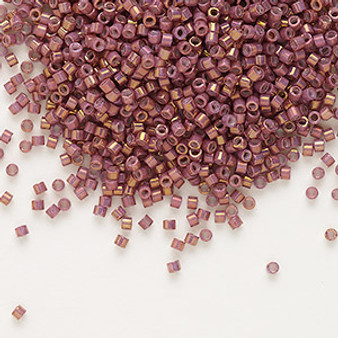 DB1016 - 11/0 - Miyuki Delica - opaque metallic gold luster cranberry - 7.5gms - Cylinder Seed Beads